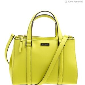 Kate Spade Yellow Leather Small Newberry Lane Loden Top Handle Bag